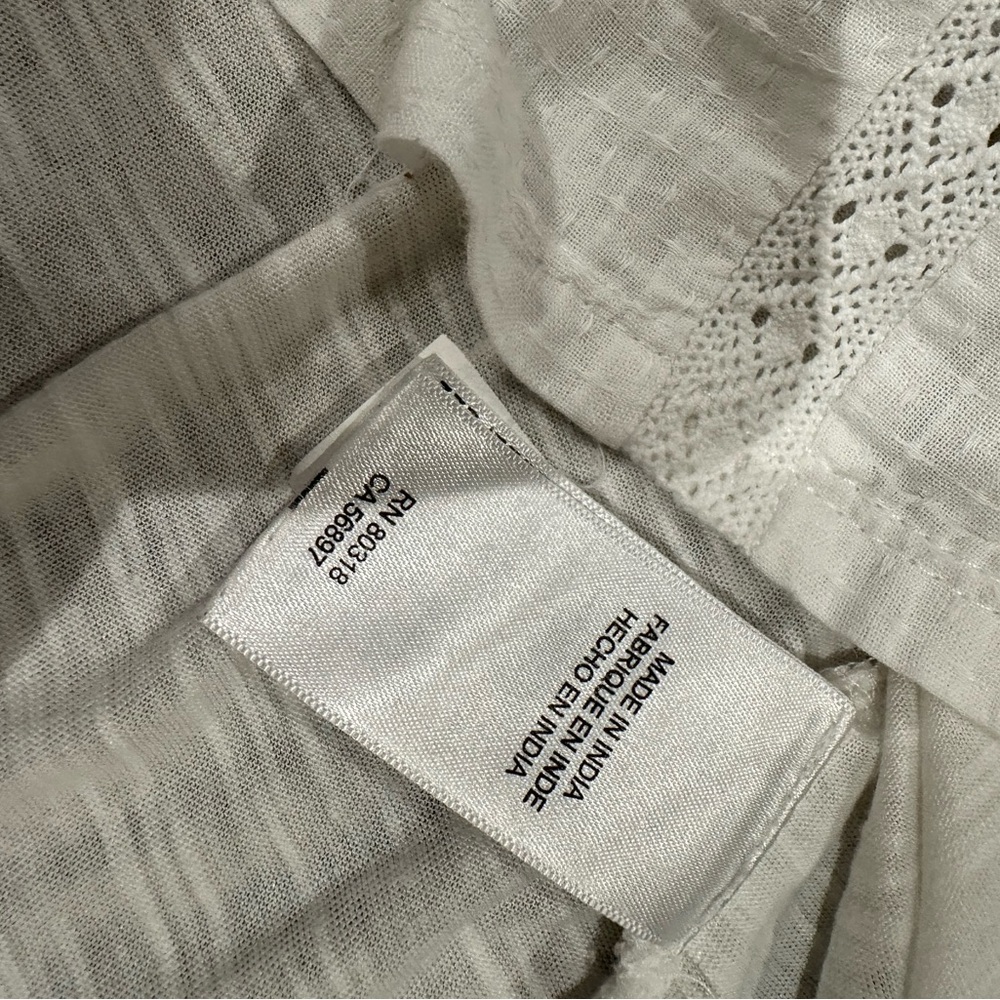 Lucky Brand White and Blue Embroidered Sleeveless Top - Picture 7 of 9